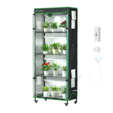 Indoor Greenhouse with Grow Light, 35.8" W x 17.8" D x 71.8" H, 5 - Tier Plant Shelf with 3 - Color T8 Growth Lights, Plant Stand with Smart Timing Plug and thermohygrometer - ZYSUOR Reptile Systems