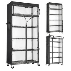 Wire Shelf Rack with 600D Oxford Cover, 30" W x 14" D x 72" H, 6-Tier Heavy Duty Wire Shelving on Wheels, with Waterproof & Dustproof Shelf Cover for Kitchen, Pantry & Laundry Room