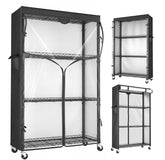Wire Rack Shelving with Cover, 36" W x 14" D x 63" H, 4 - Tier Metal Storage Shelf, with Premium 600D Oxford Rack Cover for Closet, Bedroom & Dorm - ZYSUOR Reptile Systems