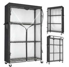 Wire Rack Shelving with Cover, 36" W x 14" D x 63" H, 4 - Tier Metal Storage Shelf, with Premium 600D Oxford Rack Cover for Closet, Bedroom & Dorm - ZYSUOR Reptile Systems