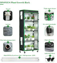 Indoor Greenhouse with Grow Light, 35.8" W x 17.8" D x 71.8" H, 5-Tier Plant Shelf with 3-Color T8 Growth Lights, Plant Stand with Smart Timing Plug and thermohygrometer