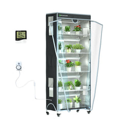 Indoor Greenhouse 6-Tier Plant Rack with Cover, 5 T8 Grow Lights, Thermometer & Timer – Seedlings, Flowering, Herbs & Vegetables, Indoor Gardening, Easy Assembly 30" W x 14" D x 72" H