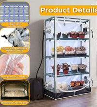 Mushroom Growing Tent with Specialized Grow Lights & Timer, 60" x 27.5" x 20", Indoor Greenhouse with Transparent Cover, 4" Accessory Ports