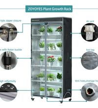 Indoor Greenhouse 6 - Tier Plant Rack with Cover, 5 T8 Grow Lights, Thermometer & Timer – Seedlings, Flowering, Herbs & Vegetables, Indoor Gardening, Easy Assembly 30" W x 14" D x 72" H - ZYSUOR Reptile Systems