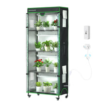 Indoor Greenhouse with Grow Light, 35.8" W x 17.8" D x 71.8" H, 5 - Tier Plant Shelf with 3 - Color T8 Growth Lights, Plant Stand with Smart Timing Plug and thermohygrometer - ZYSUOR Reptile Systems