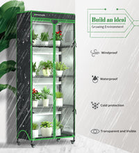 Indoor Greenhouse with Grow Light, 35.8" W x 17.8" D x 71.8" H, 5 - Tier Plant Shelf with 3 - Color T8 Growth Lights, Plant Stand with Smart Timing Plug and thermohygrometer - ZYSUOR Reptile Systems