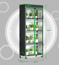 Indoor Greenhouse with Grow Light, 35.8" W x 17.8" D x 71.8" H, 5 - Tier Plant Shelf with 3 - Color T8 Growth Lights, Plant Stand with Smart Timing Plug and thermohygrometer - ZYSUOR Reptile Systems