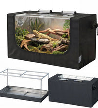 Large Reptile Enclosure Tent, 4 x 2 x 2 ft (48 x 24 x 24 Inch) Habitat with Insulated Cover & Stainless Steel Frame, Dual 4" Accessory Ports for Bearded Dragon, Lizards, Geckos & Chameleons - ZYSUOR Reptile Systems