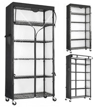 Wire Shelf Rack with 600D Oxford Cover, 30" W x 14" D x 72" H, 6-Tier Heavy Duty Wire Shelving on Wheels, with Waterproof & Dustproof Shelf Cover for Kitchen, Pantry & Laundry Room