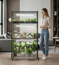 Plant Stand with Grow Lights, 4 - Tier Plant Shelf, 6 Sets 3 - Color LED Grow Light with Timer, Wide Plant Rack for Indoor Gardening, Seed Starting, Herbs & Flowers, 36" W x 14" D x 63" H - ZYSUOR Reptile Systems