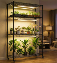Plant Stand with Grow Lights, 4 - Tier Plant Shelf, 6 Sets 3 - Color LED Grow Light with Timer, Wide Plant Rack for Indoor Gardening, Seed Starting, Herbs & Flowers, 36" W x 14" D x 63" H - ZYSUOR Reptile Systems