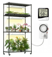 Plant Stand with Grow Lights, 4 - Tier Plant Shelf, 6 Sets 3 - Color LED Grow Light with Timer, Wide Plant Rack for Indoor Gardening, Seed Starting, Herbs & Flowers, 36" W x 14" D x 63" H - ZYSUOR Reptile Systems