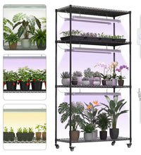 Plant Stand with Grow Lights, 4 - Tier Plant Shelf, 6 Sets 3 - Color LED Grow Light with Timer, Wide Plant Rack for Indoor Gardening, Seed Starting, Herbs & Flowers, 36" W x 14" D x 63" H - ZYSUOR Reptile Systems