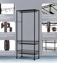 Wire Clothes Rack with Cover,15.8" Dx31.5 Wx72.1 H,Heavy Duty Garment Racks - ZYSUOR COVER