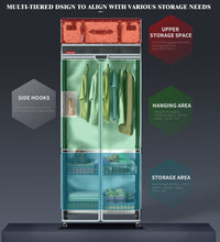 Wire Clothes Rack with Cover,15.8" Dx31.5 Wx72.1 H,Heavy Duty Garment Racks - ZYSUOR COVER