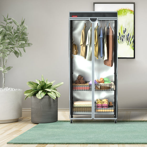 Wire Clothes Rack with Cover,15.8" Dx31.5 Wx72.1 H,Heavy Duty Garment Racks - ZYSUOR COVER