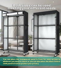 Wire Rack Shelving with Cover, 36" W x 14" D x 63" H, 4 - Tier Metal Storage Shelf, with Premium 600D Oxford Rack Cover for Closet, Bedroom & Dorm - ZYSUOR Reptile Systems