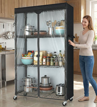 Wire Rack Shelving with Cover, 36" W x 14" D x 63" H, 4 - Tier Metal Storage Shelf, with Premium 600D Oxford Rack Cover for Closet, Bedroom & Dorm - ZYSUOR Reptile Systems