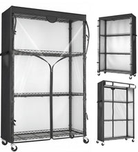 Wire Rack Shelving with Cover, 36" W x 14" D x 63" H, 4 - Tier Metal Storage Shelf, with Premium 600D Oxford Rack Cover for Closet, Bedroom & Dorm - ZYSUOR Reptile Systems