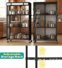 Wire Rack Shelving with Cover, 36" W x 14" D x 63" H, 4 - Tier Metal Storage Shelf, with Premium 600D Oxford Rack Cover for Closet, Bedroom & Dorm - ZYSUOR Reptile Systems
