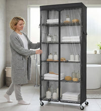 Wire Shelf Rack with 600D Oxford Cover, 30" W x 14" D x 72" H, 6 - Tier Heavy Duty Wire Shelving on Wheels, with Waterproof & Dustproof Shelf Cover for Kitchen, Pantry & Laundry Room - ZYSUOR Reptile Systems