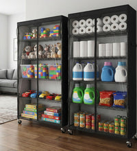 Wire Shelf Rack with 600D Oxford Cover, 30" W x 14" D x 72" H, 6 - Tier Heavy Duty Wire Shelving on Wheels, with Waterproof & Dustproof Shelf Cover for Kitchen, Pantry & Laundry Room - ZYSUOR Reptile Systems