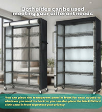 Wire Shelf Rack with 600D Oxford Cover, 30" W x 14" D x 72" H, 6 - Tier Heavy Duty Wire Shelving on Wheels, with Waterproof & Dustproof Shelf Cover for Kitchen, Pantry & Laundry Room - ZYSUOR Reptile Systems