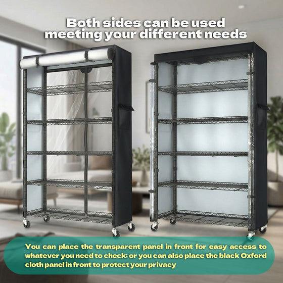 Wire Shelf Rack with 600D Oxford Cover, 30" W x 14" D x 72" H, 6 - Tier Heavy Duty Wire Shelving on Wheels, with Waterproof & Dustproof Shelf Cover for Kitchen, Pantry & Laundry Room - ZYSUOR Reptile Systems