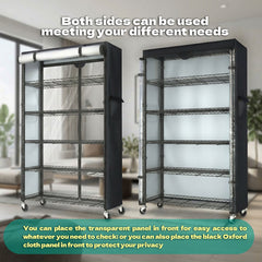 Wire Shelf Rack with 600D Oxford Cover, 30" W x 14" D x 72" H, 6 - Tier Heavy Duty Wire Shelving on Wheels, with Waterproof & Dustproof Shelf Cover for Kitchen, Pantry & Laundry Room - ZYSUOR Reptile Systems