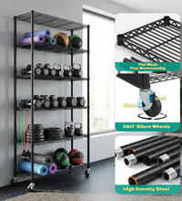 Wire Shelf Rack with 600D Oxford Cover, 30" W x 14" D x 72" H, 6 - Tier Heavy Duty Wire Shelving on Wheels, with Waterproof & Dustproof Shelf Cover for Kitchen, Pantry & Laundry Room - ZYSUOR Reptile Systems